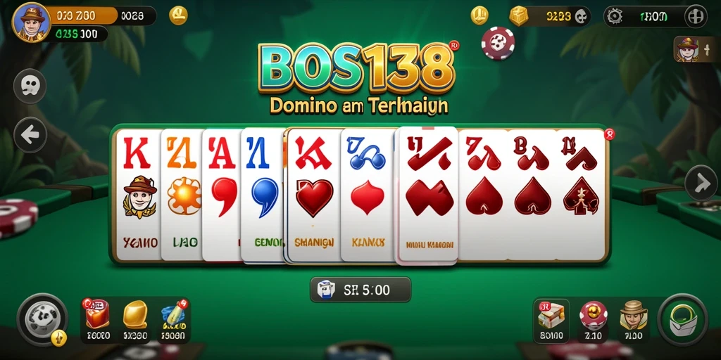 Tampilan gameplay seru dari permainan Domino BOS138.