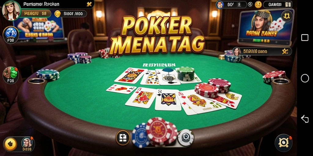 Tangkapan layar utama F08 menampilkan gameplay Poker yang mendebarkan.