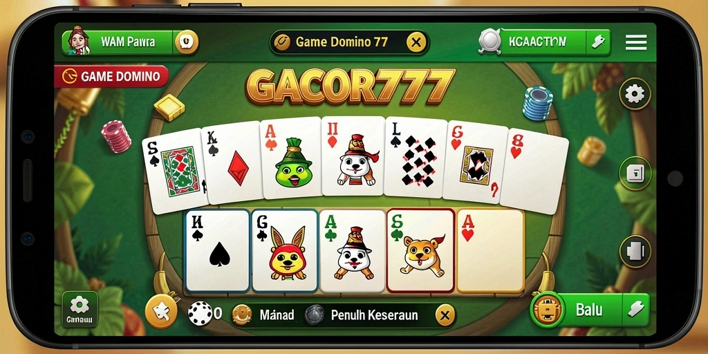 Screenshot GACOR777 menampilkan permainan Domino yang seru dan interaktif.