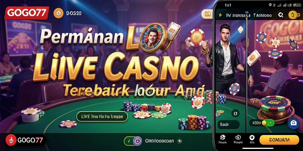 Screenshot GOGO77 menampilkan dealer langsung dalam permainan Live Casino.