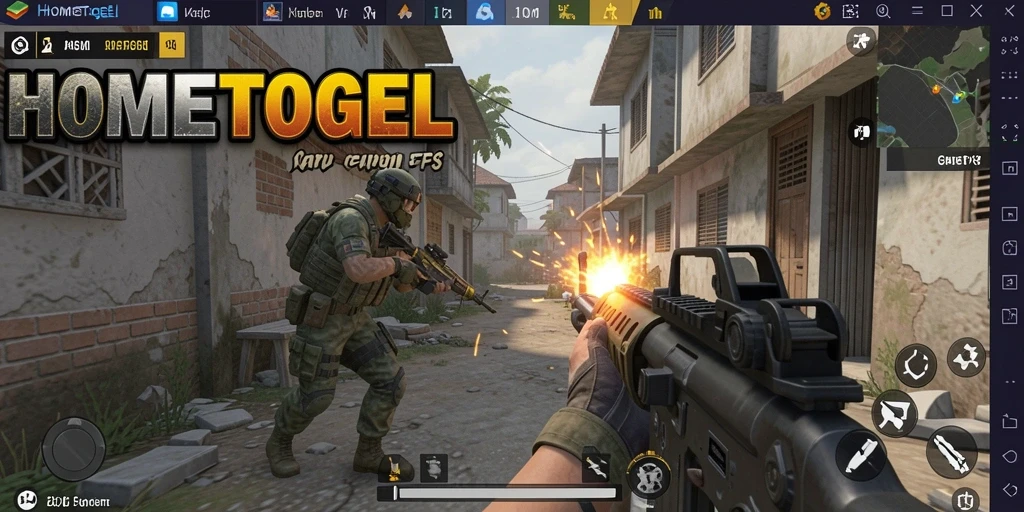 Tampilan mendebarkan dari gameplay HOMETOGEL di medan perang.