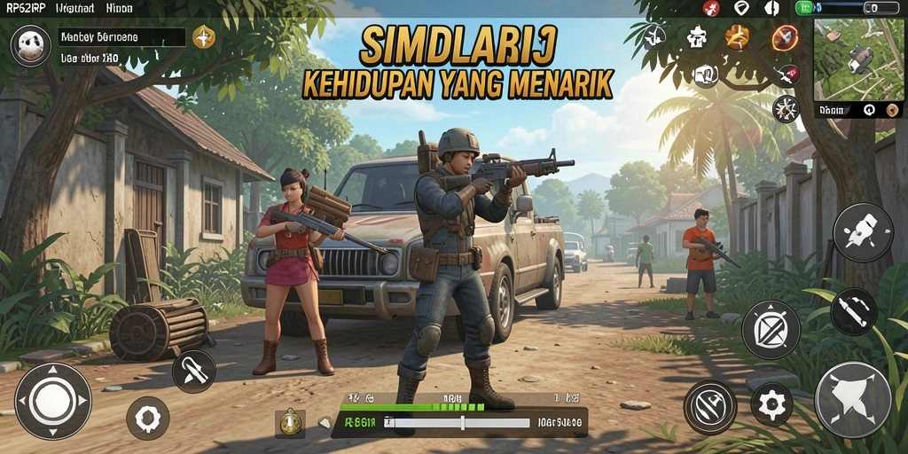 Screenshot utama RP62RP menampilkan gameplay simulasi yang mendetail.