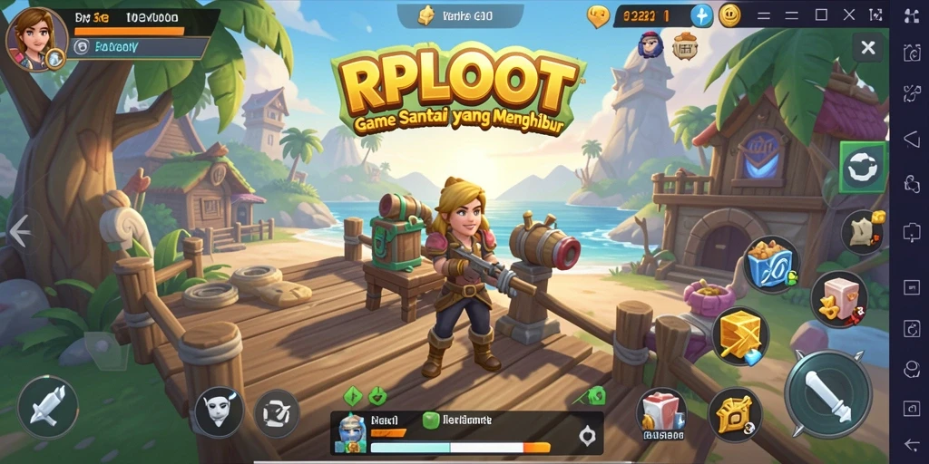 Screenshot gameplay RPLOOT menampilkan momen seru dan penuh warna.
