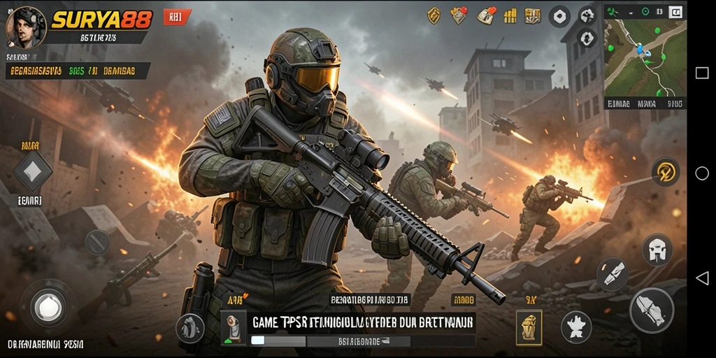 Tangkapan layar intens dari gameplay SURYA88 yang penuh aksi.